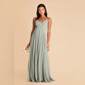 Birdy Grey Chiffon Sage Kaia maxi bridesmaid dress